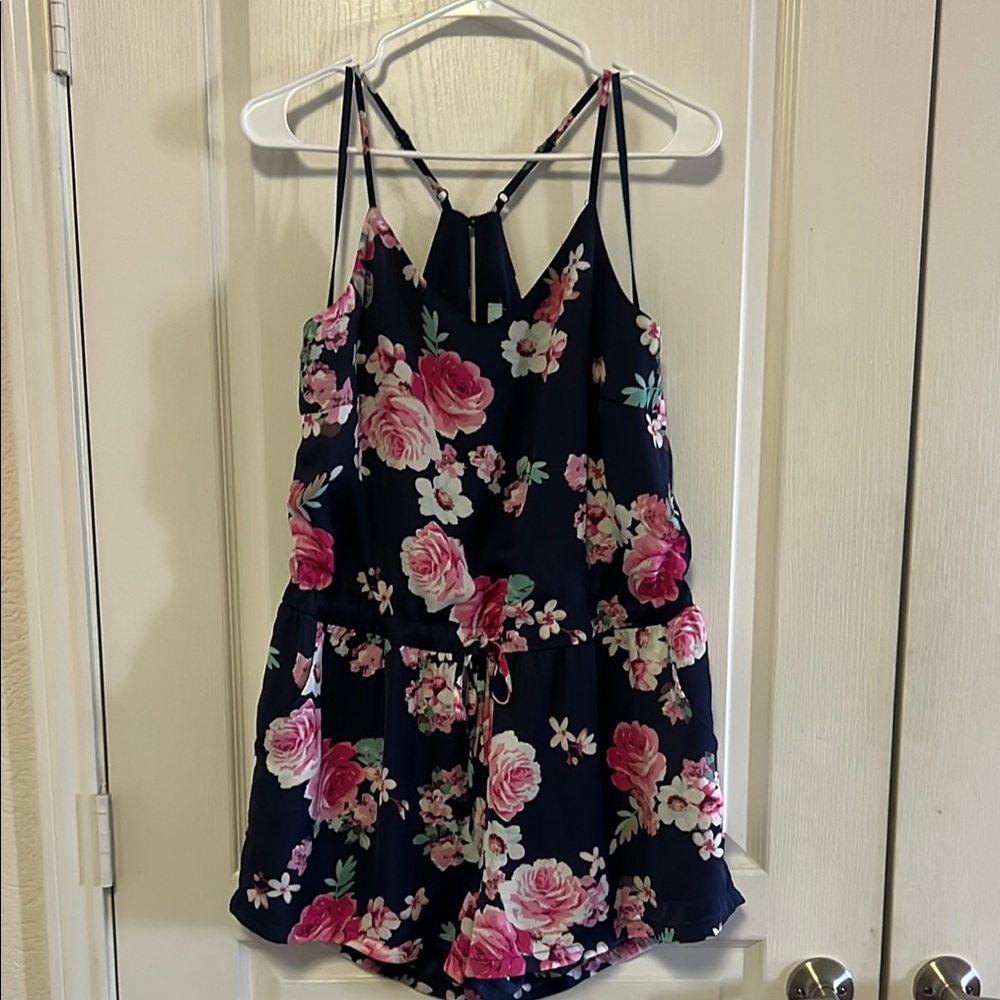 Floral Navy Romper